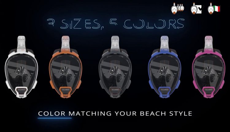 AriaQR+ NEW 2019 OCEAN REEF Full Face Snorkeling Mask LIne