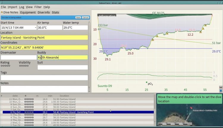 Subsurface Tutorial Dive Log App: first step and howto.