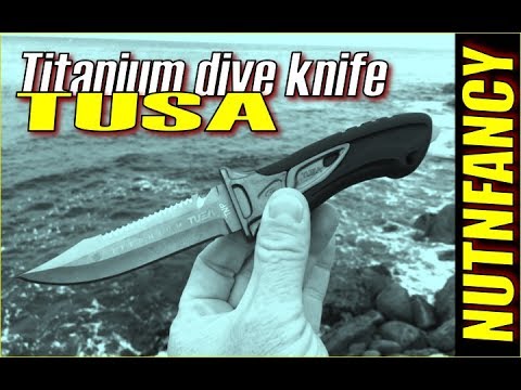 Tusa Titanium Dive Knife: Shark Waters