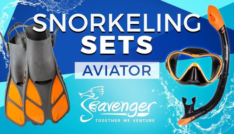 Seavenger Aviator Snorkeling Set: Snorkel, Mask, Fins & Gear Bag