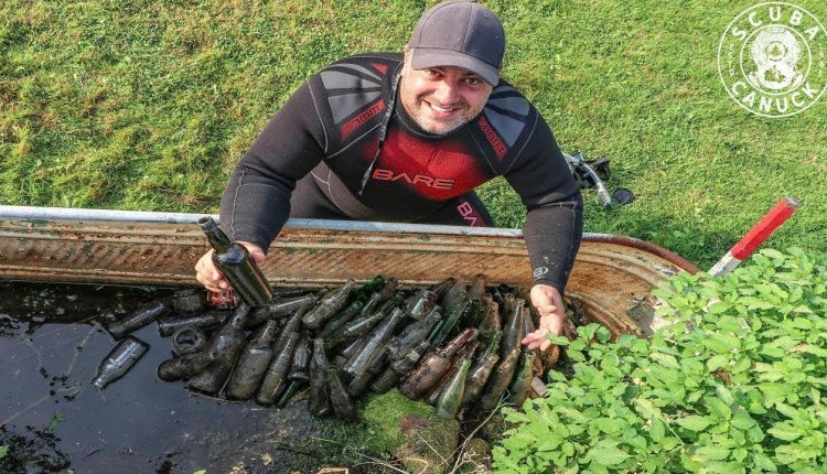 Found a MOTHER LODE of old bottles diving at 141 year old hotel