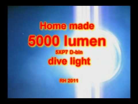 Home Made 5000 Lumen  LED Scuba Light.wmv