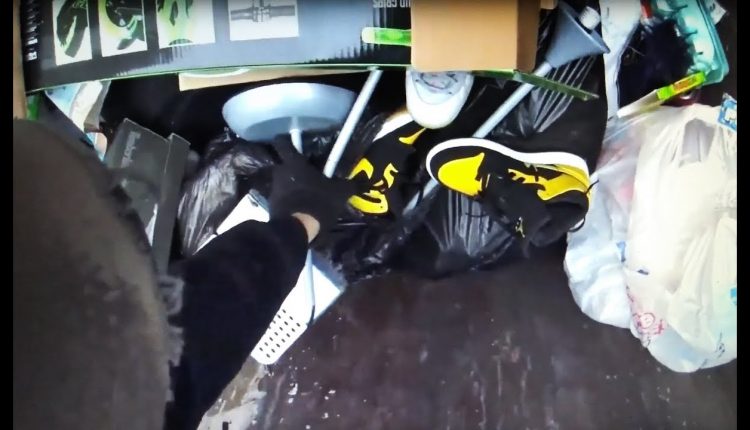 Apartment dumpster dive score MJ sneakers Nikes score