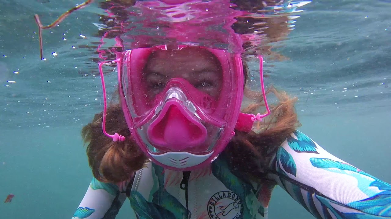 Snorkeling with an Equalizer Full Face Snorkel Mask