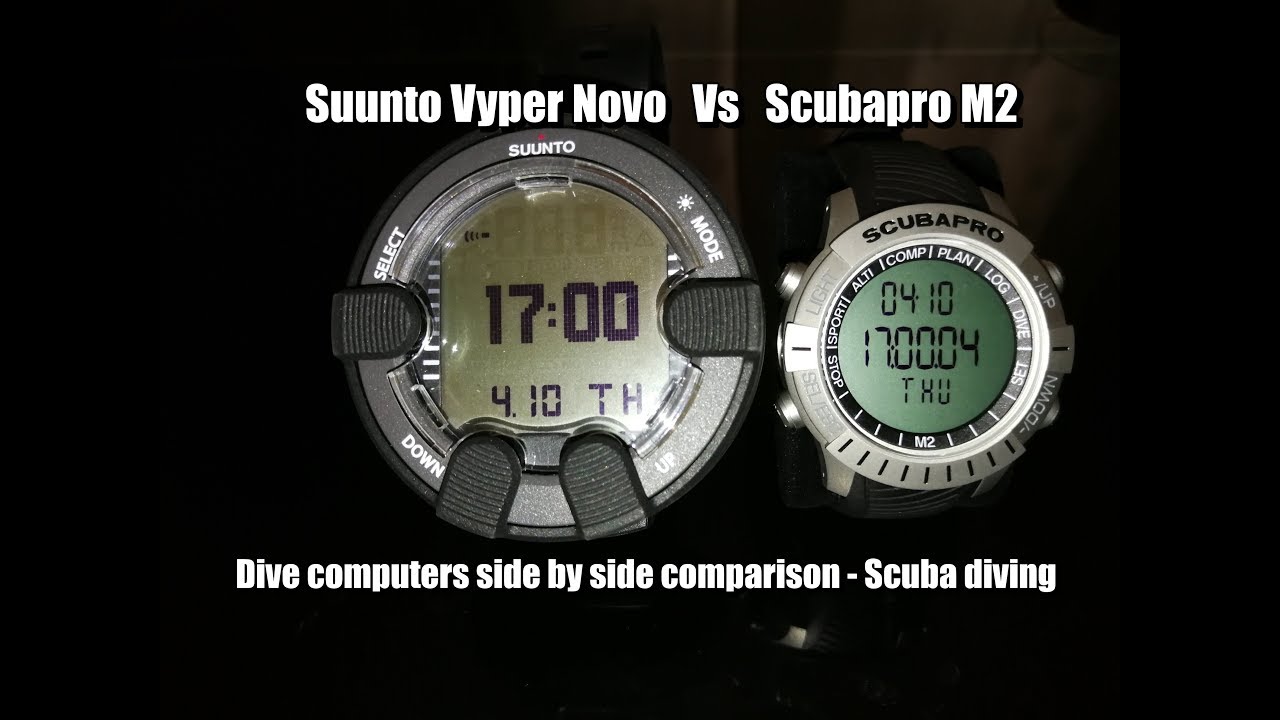 Suunto Vyper Novo vs. Scubapro M2 dive computers - scuba diving, side-by-side comparison