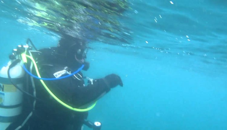testing suunto D4i for first time, at Porthkerris, Cornwall, UK