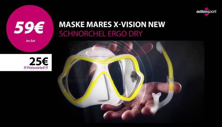 Angebot Mares Set: Maske X-Vision New und Schorchel Ergo Dry